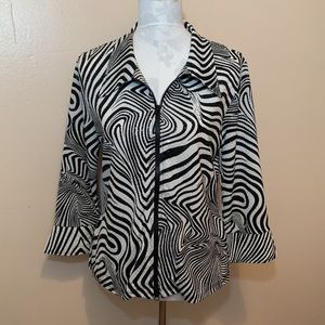 Jaipur Black/White Zebra Print With Sequins Top